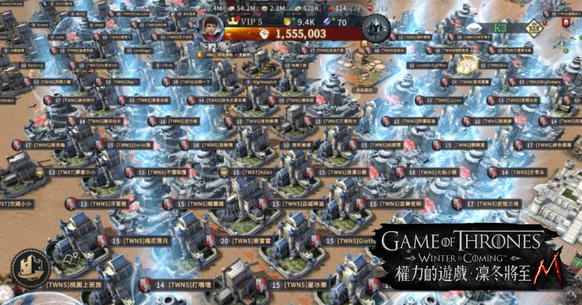 圖2《權力的遊戲：凜冬將至Ｍ》權力之戰火爆開打，瞬間湧入全亞洲各區玩家