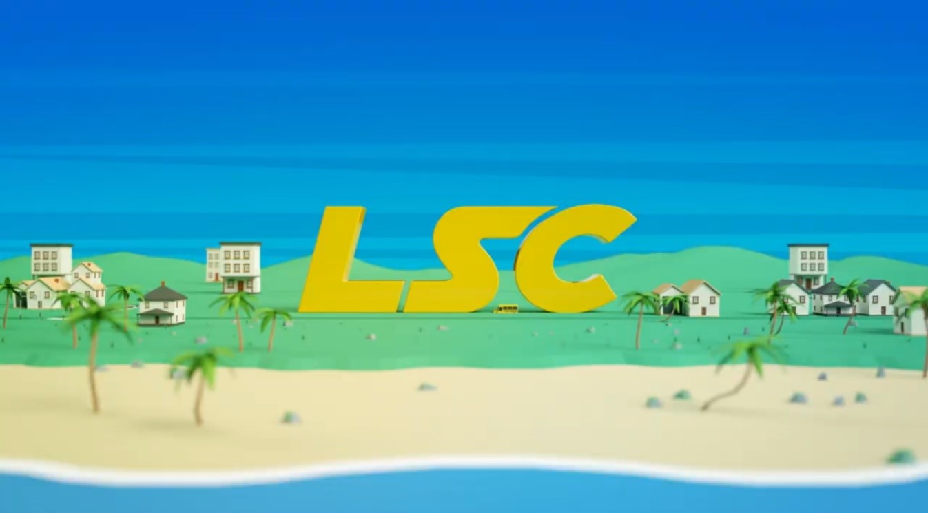 02-LSC第五屆夏季例行賽宣傳主打色為芒果黃、海洋藍為輔，營造校園青春的夏日海灘。